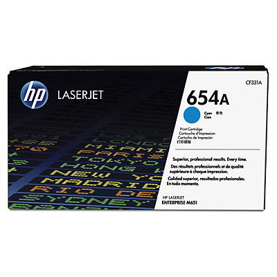 HP 654A Cyan Original LaserJet Toner Cartridge